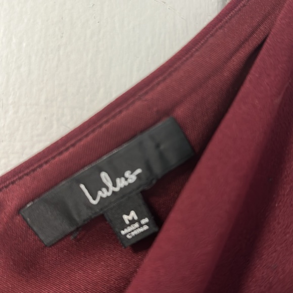 Lulus So Flirty Burgundy One-Shoulder Cutout Asymmetrical Dress Burgundy - Picture 5 of 5